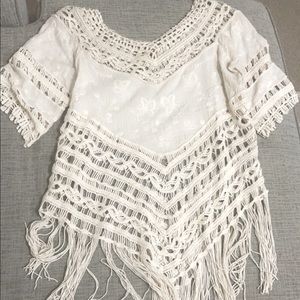 Off white/ cream Boho cover up or shirt